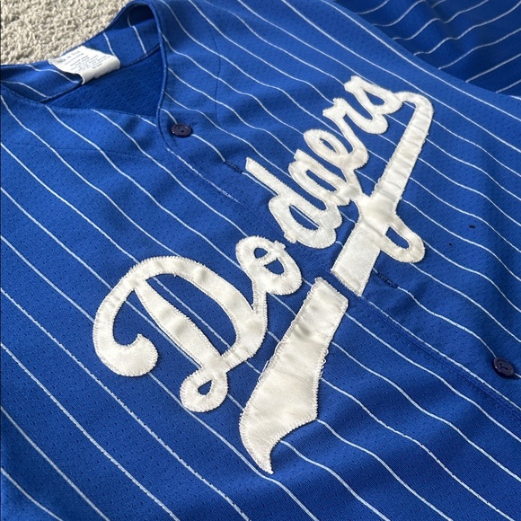Majestic Blue Pinstripe Dodgers Jersey - Picture 4 of 7